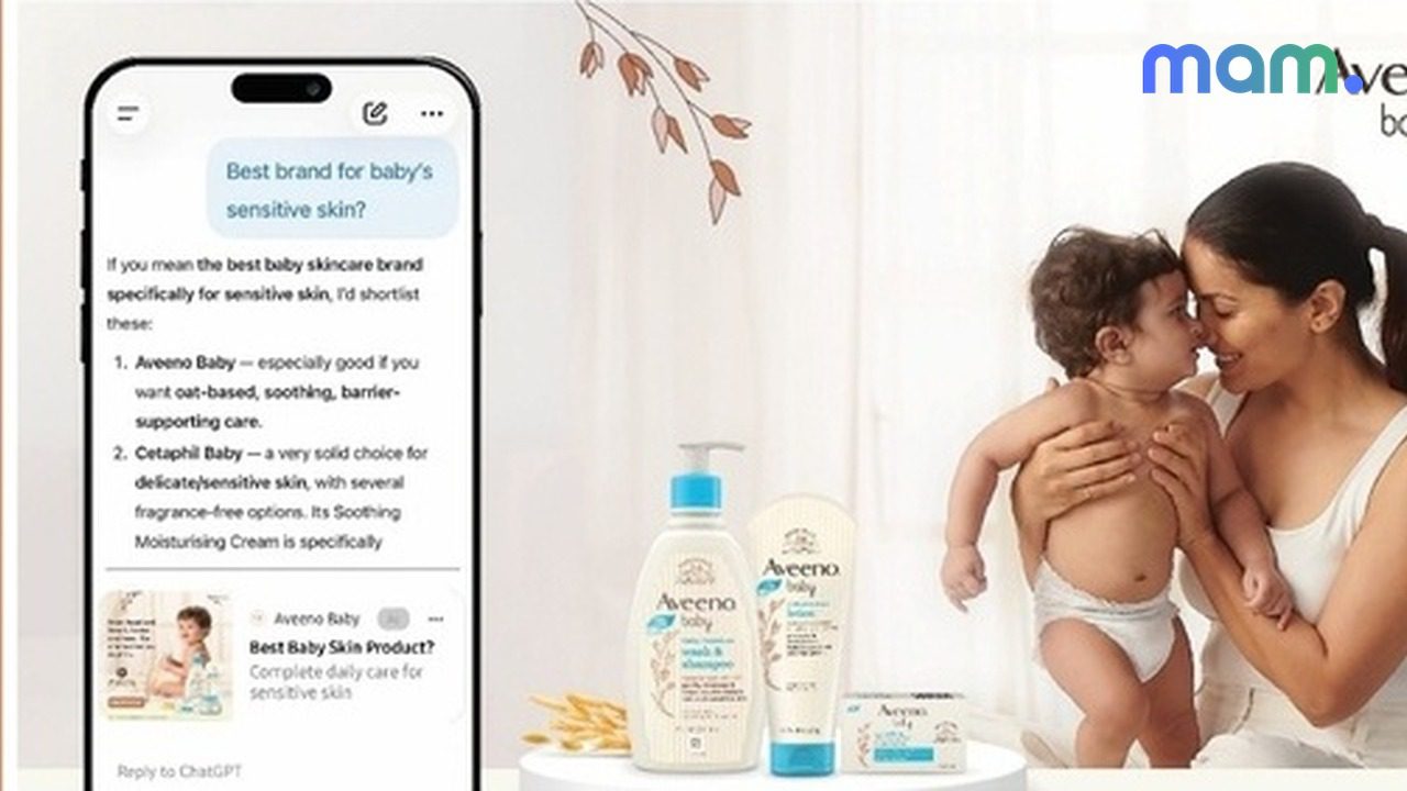 Aveeno Baby ChatGPT Ads India Zenith Media sensitive skin — mam mark