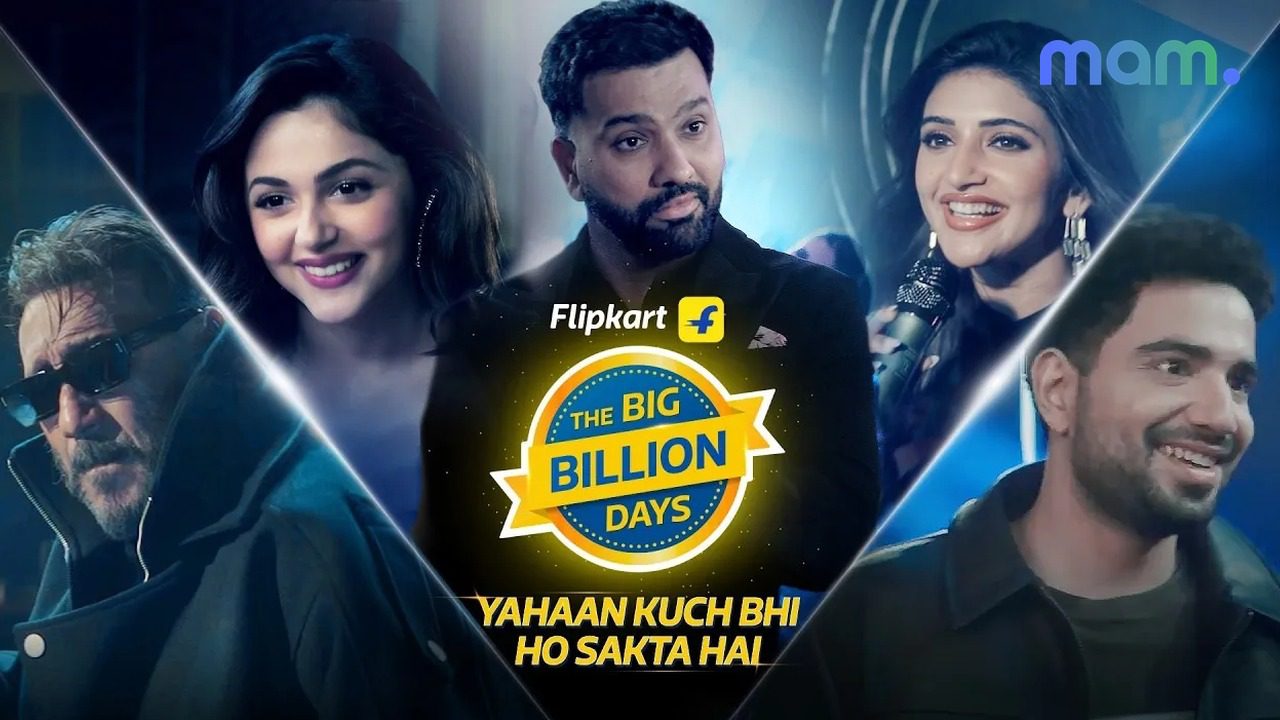 Flipkart Big Billion Days 2026 Leo celeb mashup — Rohit Sharma, Jackie Shroff and cast with mam mark