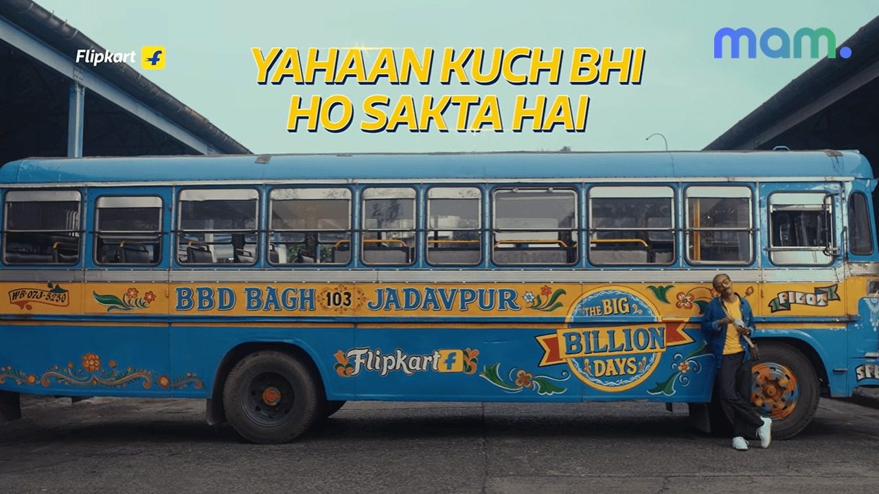 Flipkart Kothaye Jaabe Dada Kolkata BBD Bagh Big Billion Days bus — mam mark