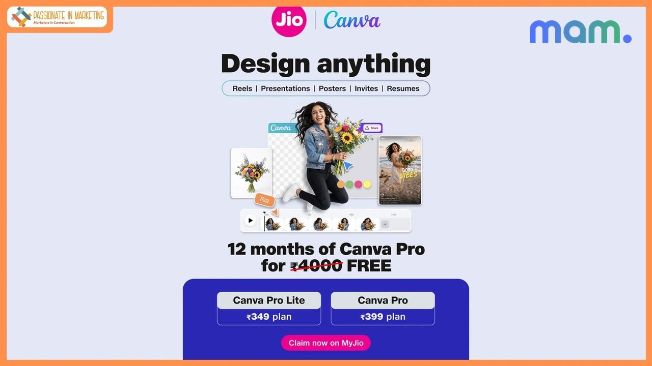 Jio Canva partnership MyJio free Canva Pro up to 12 months — mam mark