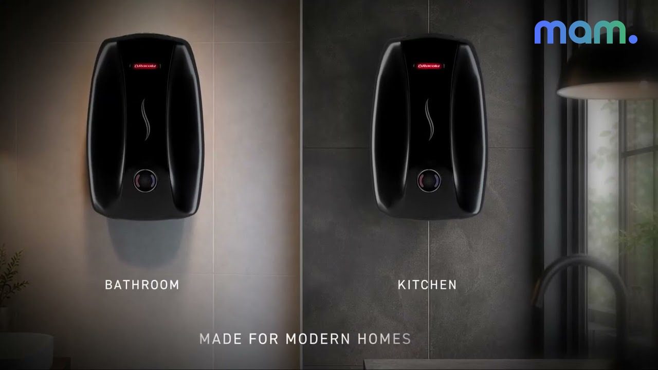 Racold Pronto Dark 5L instant water heater design campaign — mam mark
